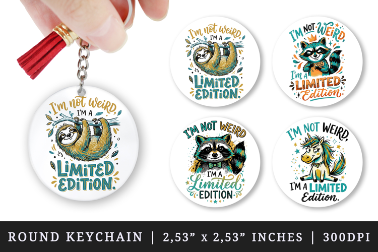 Sarcastic Quote round keychain pintable sublimation design