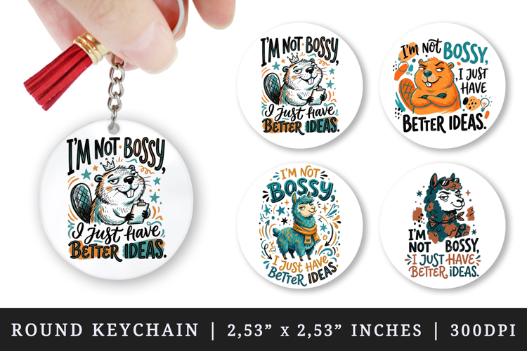 Sarcastic Quote round keychain pintable sublimation design