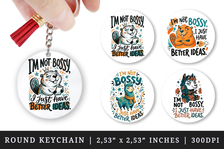 Sarcastic Quote round keychain pintable sublimation design