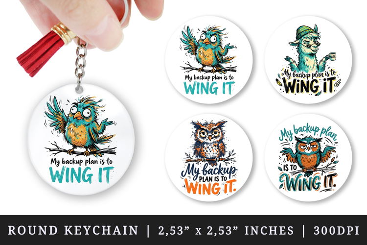 Sarcastic Quote round keychain pintable sublimation design
