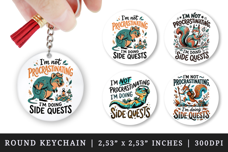 Sarcastic Quote round keychain pintable sublimation design