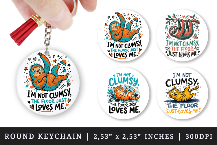 Sarcastic Quote round keychain pintable sublimation design