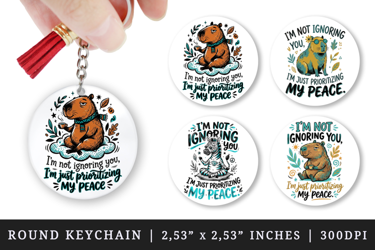Sarcastic Quote round keychain pintable sublimation design