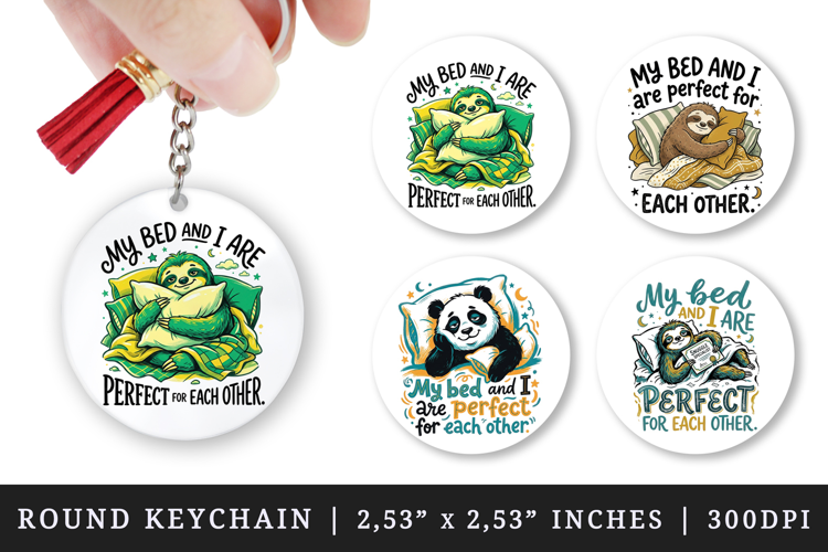 Sarcastic Quote round keychain pintable sublimation design
