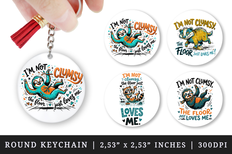 Sarcastic Quote round keychain pintable sublimation design