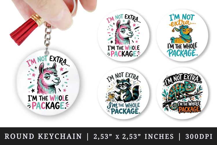 Sarcastic Quote round keychain pintable sublimation design