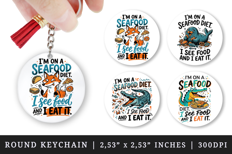Sarcastic Quote round keychain pintable sublimation design