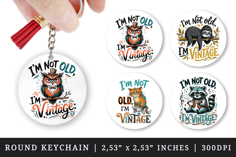 Sarcastic Quote round keychain pintable sublimation design