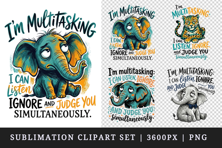 Elephant Watercolor Clipart Image 9