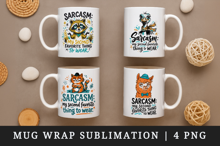 Sarcastic Quote mug wrap printable sublimation design
