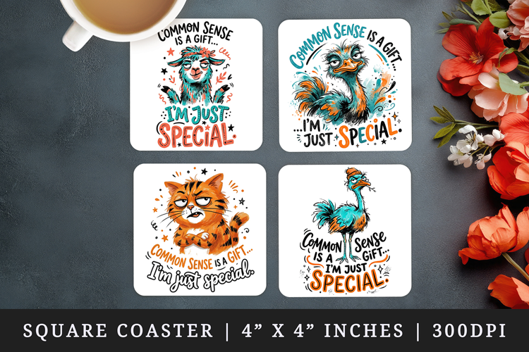 Sarcastic Quote square coaster sublimation, coasters design