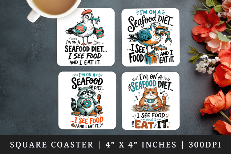 Sarcastic Quote square coaster sublimation, coasters design