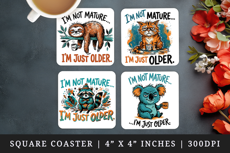 Sarcastic Quote square coaster sublimation, coasters design