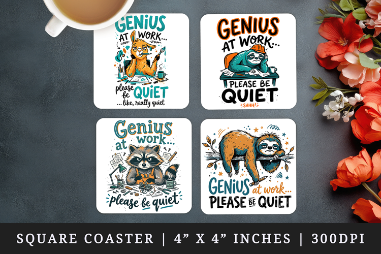 Sarcastic Quote square coaster sublimation, coasters design