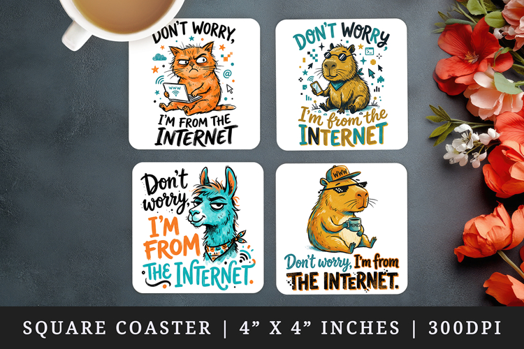 Sarcastic Quote square coaster sublimation, coasters design