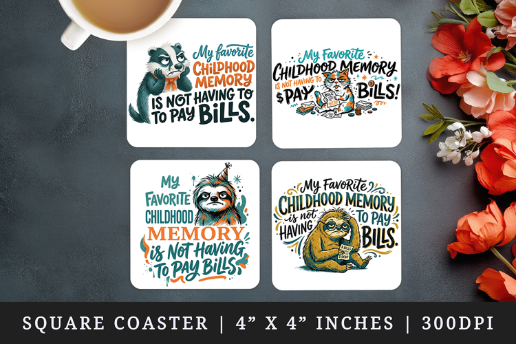 Sarcastic Quote square coaster sublimation, coasters design