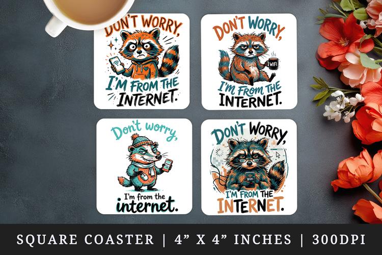 Sarcastic Quote square coaster sublimation, coasters design