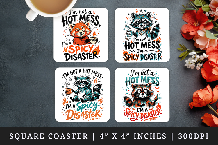 Sarcastic Quote square coaster sublimation, coasters design