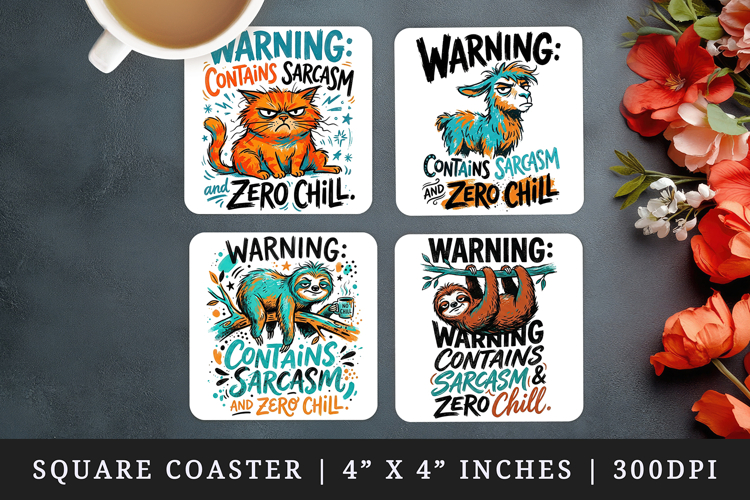 Sarcastic Quote square coaster sublimation, coasters design