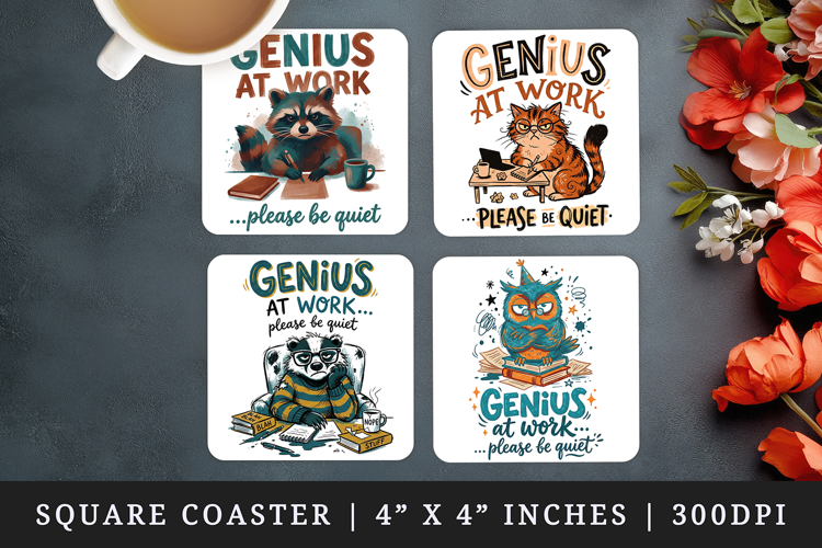 Sarcastic Quote square coaster sublimation, coasters design