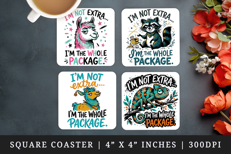 Sarcastic Quote square coaster sublimation, coasters design