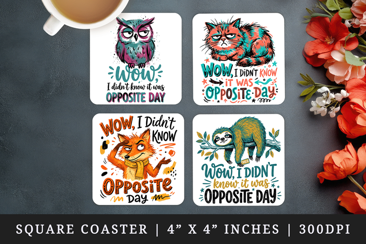 Sarcastic Quote square coaster sublimation, coasters design