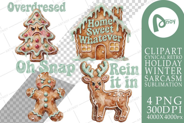 Sarcastic Gingerbread Sublimation example image 1