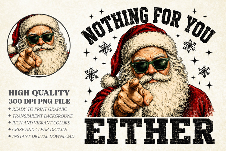 Sarcastic Santa Claus with Sunglasses PNG - Vintage Holiday