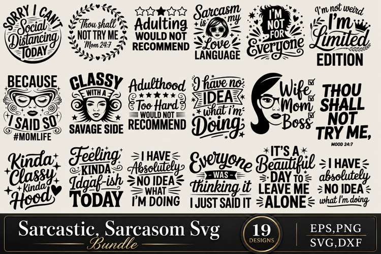 Sarcastic, Sarcasom Svg Bundle