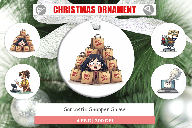 Sarcastic Shopper Spree Ornament