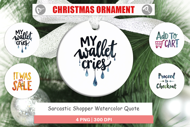 Sarcastic Shopper Quote Ornament