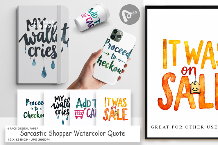 Sarcastic Shopper Quote Digital Paper