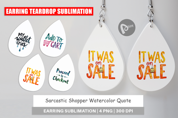 Sarcastic Shopper Quote Earring