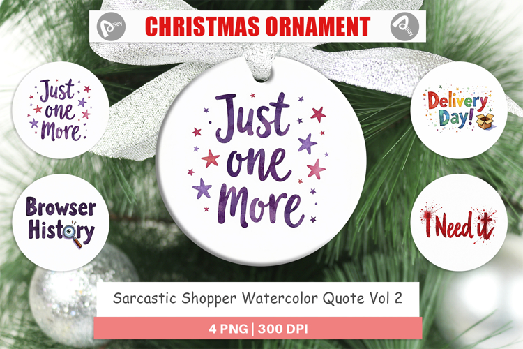 Sarcastic Shopper Quote Ornament
