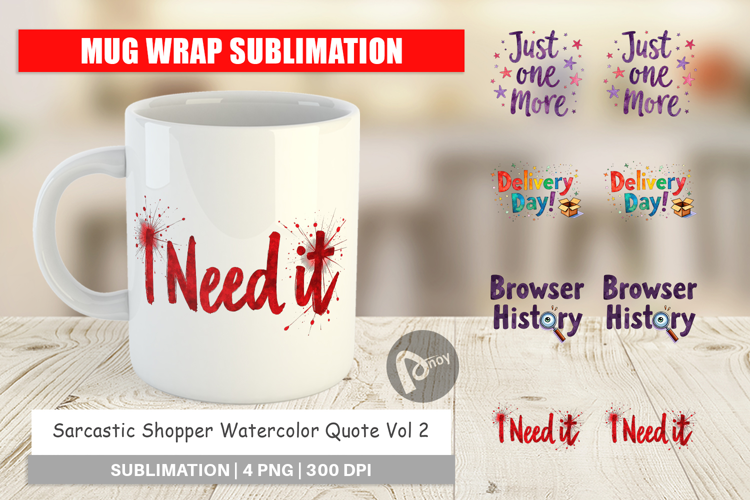 Sarcastic Shopper Quote Mug Wrap