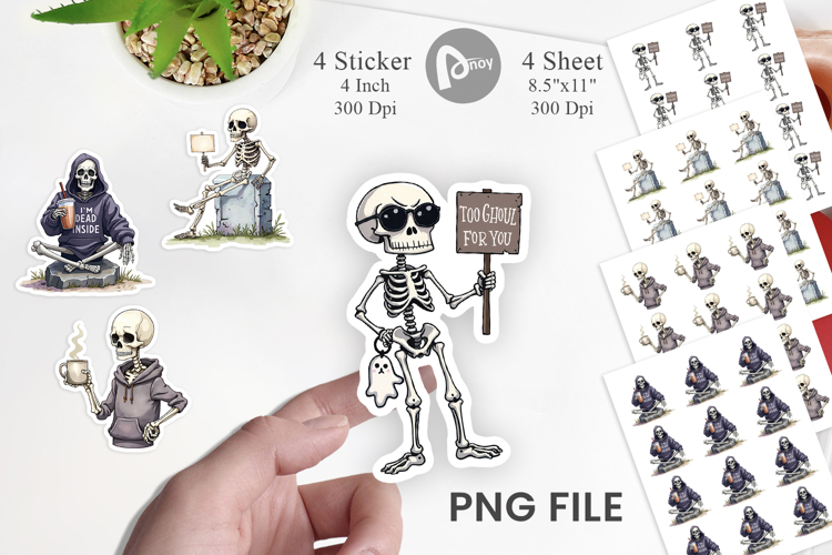 Snarky Skeleton Sticker