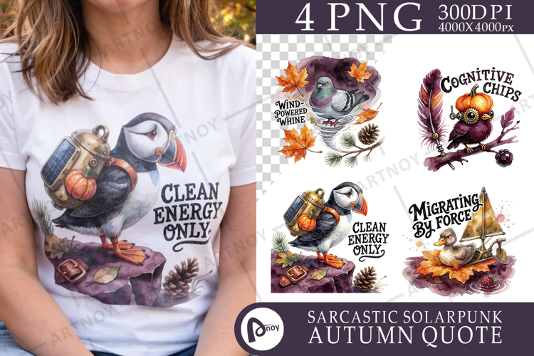Solarpunk Birds Sublimation