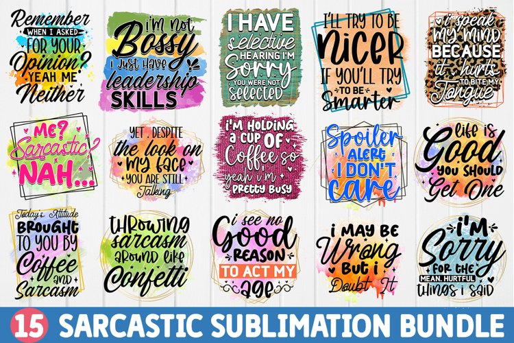 Sarcastic Sublimation Bundle, Sublimation designs