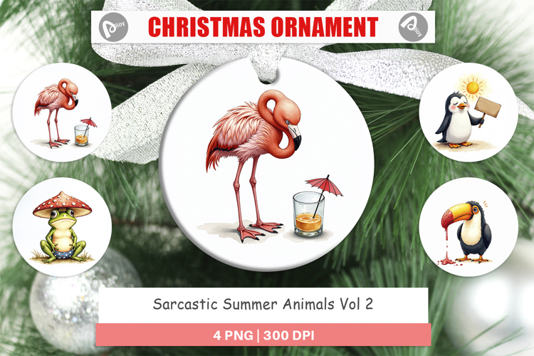 Sarcastic Summer Animals Ornament