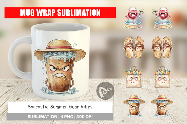 Sarcastic Summer Gear Vibes Mug Wrap