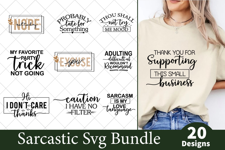 Sarcastic quotes SVG Bundle, Sarcastic quotes 20 designs