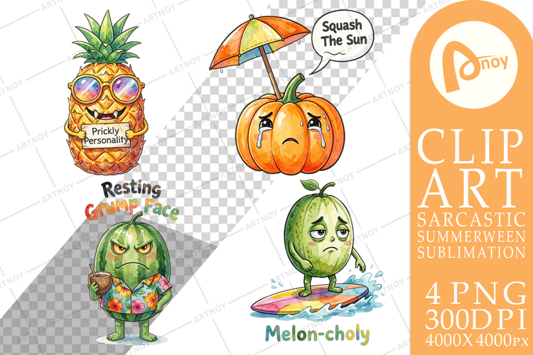 Tropical Fruit Pumpkin Sublimation example image 1