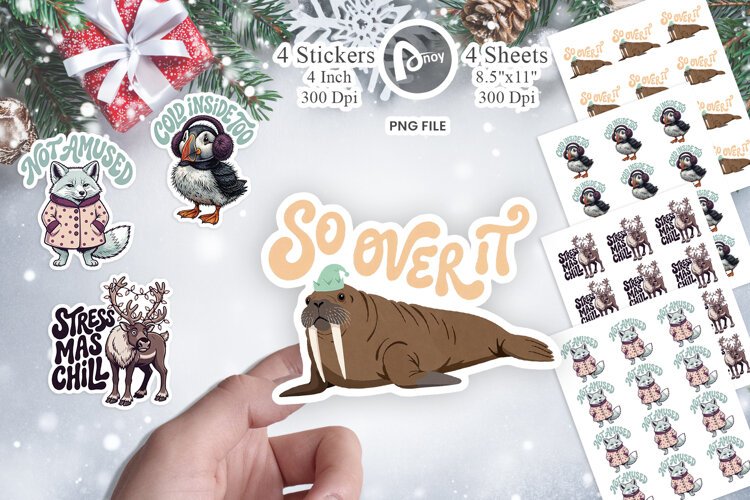 Sarcastic Arctic Animals Sticker example image 1
