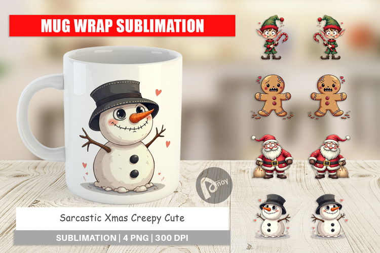 Sarcastic Creepy Xmas Mug Wrap