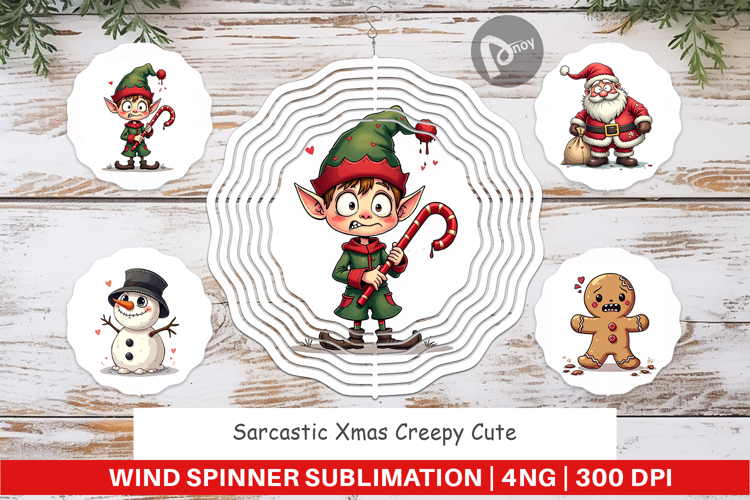 Sarcastic Creepy Xmas Wind Spinner