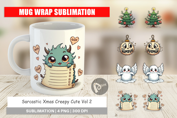 Sarcastic Creepy Xmas Mug Wrap