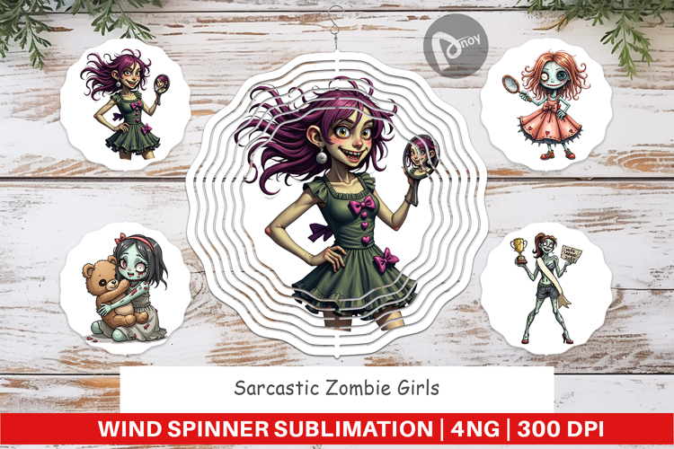 Wind Spinner Sarcastic Zombie Girls
