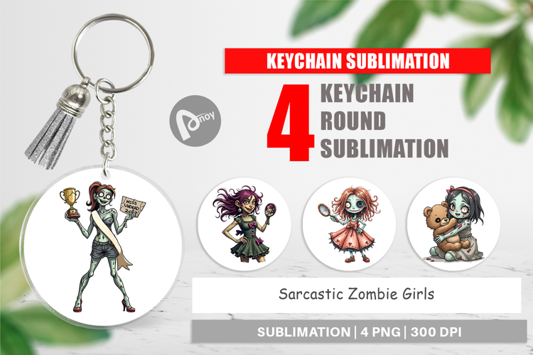Keychain Sarcastic Zombie Girls