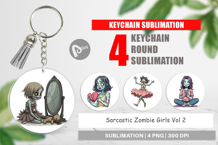 Keychain Sarcastic Zombie Girls
