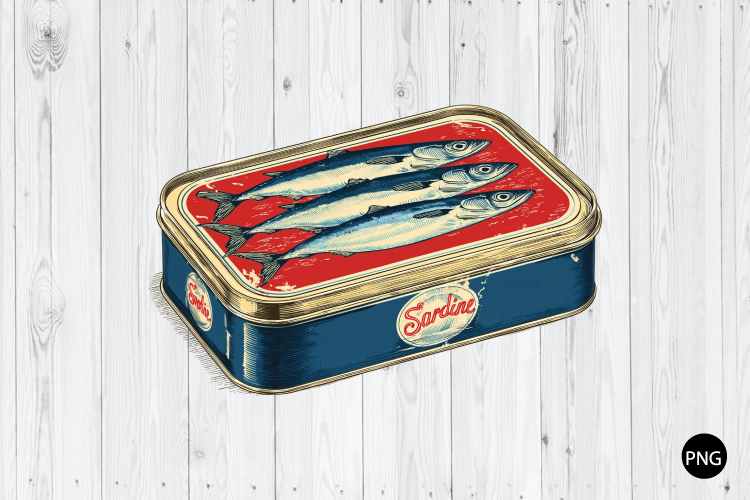 Sardine Tin PNG, Coastal Coquette Summer SVG, Sardine PNG